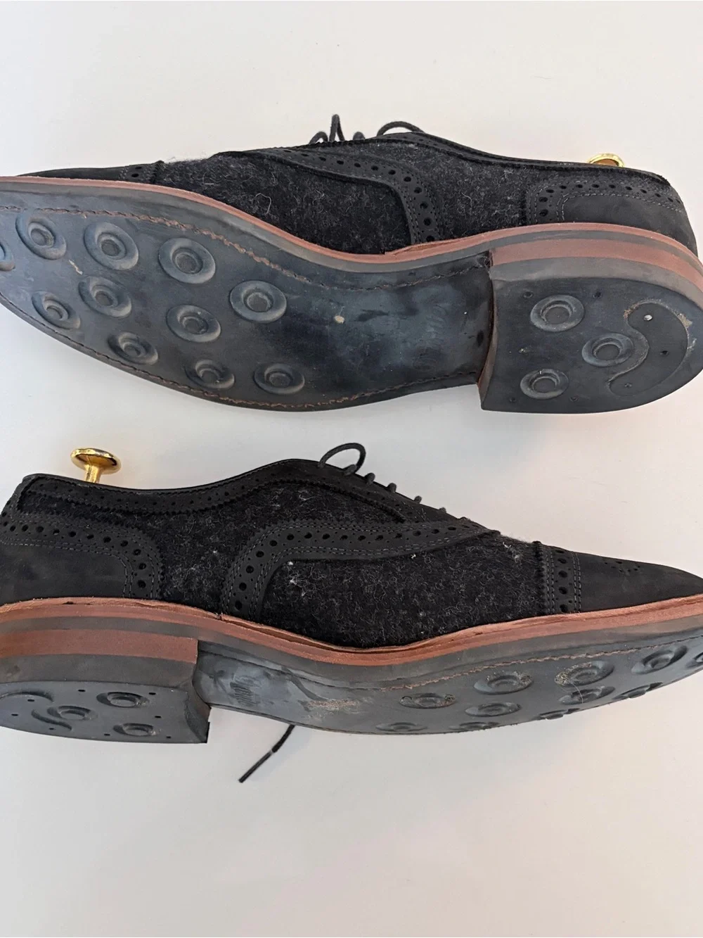 Allen Edmonds Black Suede & Leather Wingtip Oxfords